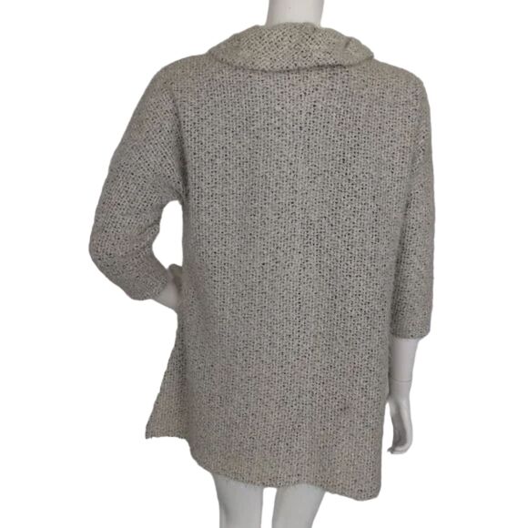 YUSHI Sweater, M/L, Eyelash Knit Gray, Cowl Neck, Pocket, 3/4 sleeves VINTAGE - Picture 5 of 12